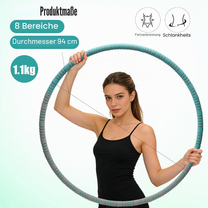 Hula Hoop Reifen Erwachsene und Kinder zum Abnehmen, 8 Teile abnehmbar, Gewicht können angepasst Wer