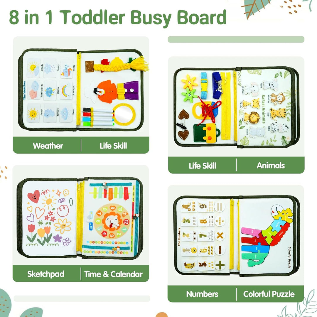 Almaxi Busy Board Montessori Spielzeug für die Entwicklung deines Kinde English, English