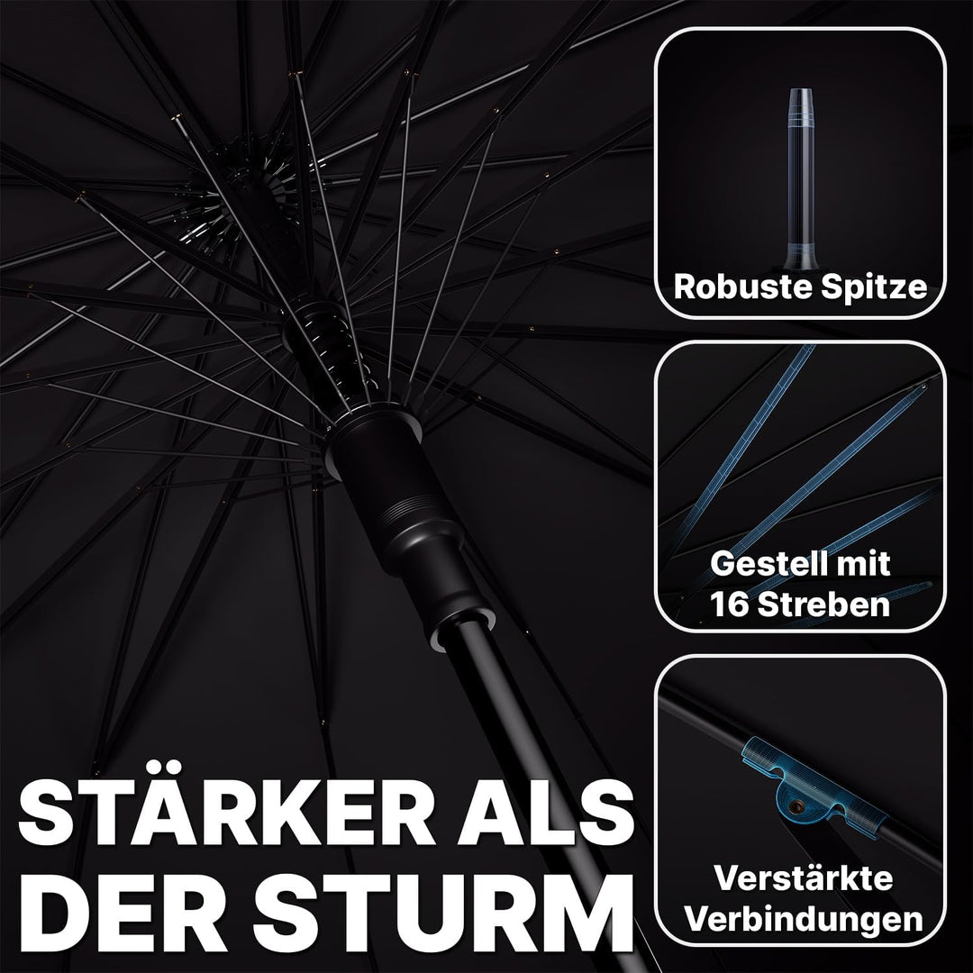 Royal Walk Regenschirm Gross Sturmfest Golf Schirm XXL Stabiler Stockschirm | Grosser Regenschirm fü