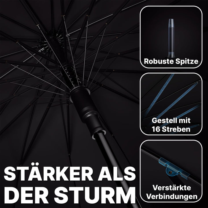 Royal Walk Regenschirm Gross Sturmfest Golf Schirm XXL Stabiler Stockschirm | Grosser Regenschirm fü