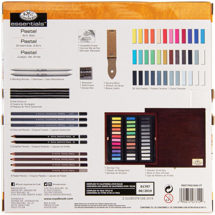 Royal & Langnickel Premier Box Set Pastellstift, Anthrazit, Holz, Metall, Braunes Holzgehäuse, 1