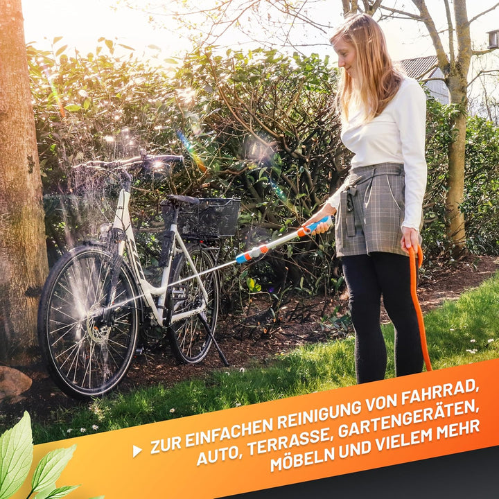 GRÜNTEK Giessstab Wasserlanze Reinigungs-Stab Gartenbrause für Gartenbewässerung, KFZ- und Fahrradre