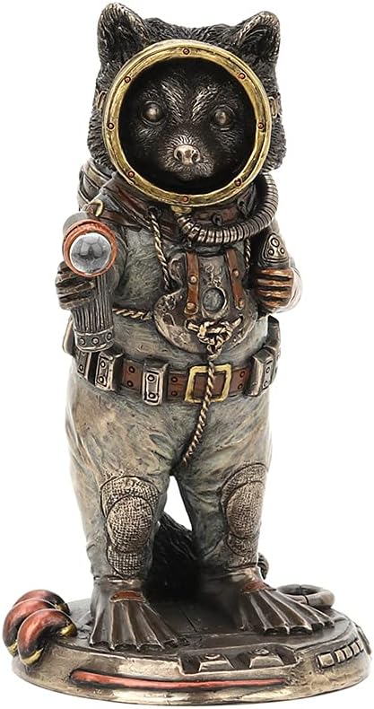 Veronese Design Skulptur Waschbär Frogman Cadet Steampunk Kunstharz handbemalt Tier Sammlerfiguren M