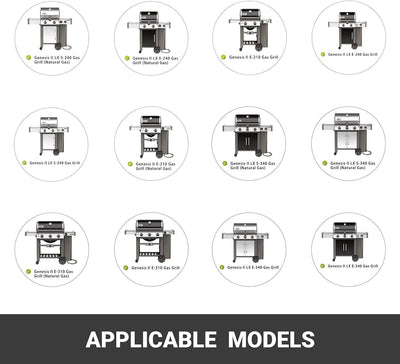 Onlyfire BRK-6034 Edelstahl Grill Drehspiess komplettes Set, Rotisserie Einsatz für Weber Genesis II