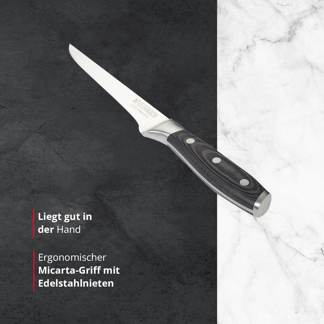 MEISTERKOCH Ausbeinmesser Messer Küchenmesser | 15 cm Klinge aus rostfreiem deutschen Edelstahl | er