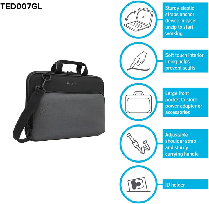 Targus TED007GL Work-in Essentials Case für Chromebook 13"-14" - Schwarz/Grau Essentials Tasche 14 i