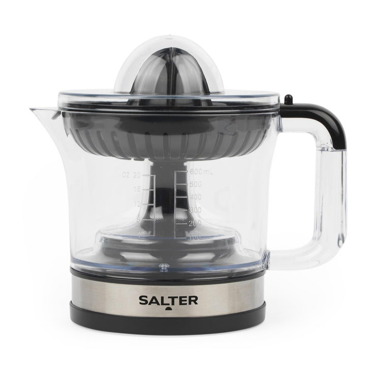 Salter Elektrische Zitruspresse – Extraktor für Zitrussaft, 600 ml Messbecher, BPA-frei, enthält 2 E