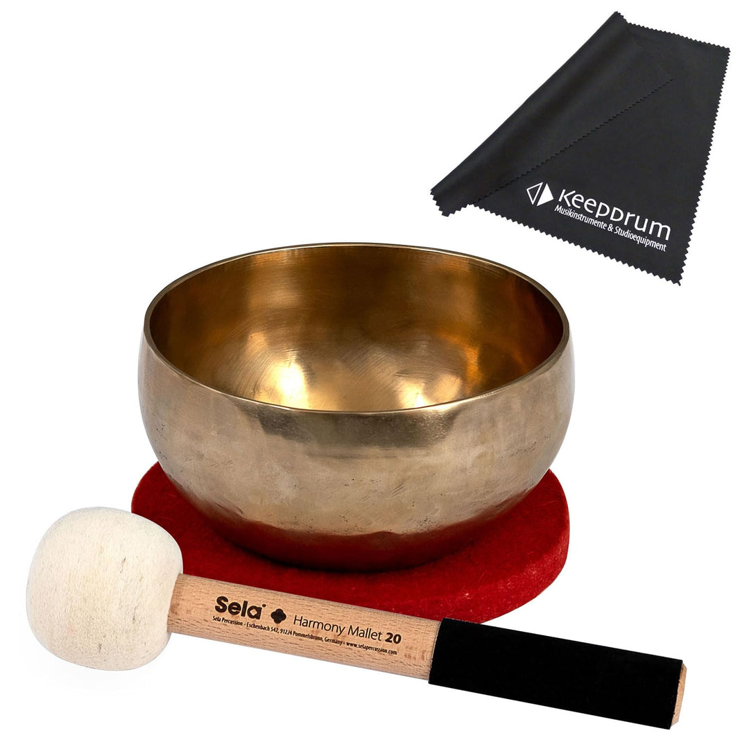 Sela SE 261 Harmony Singing Bowl Klangschale 15 cm inkl. Schlägel, Baumwolltasche, Filzring + keepdr