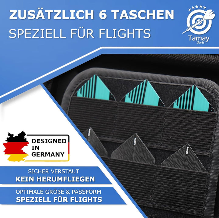 Darttasche Premium I Optimaler halt für 6 Steeldarts oder Softdarts I Dart Tasche zum Schutz Ihrer D