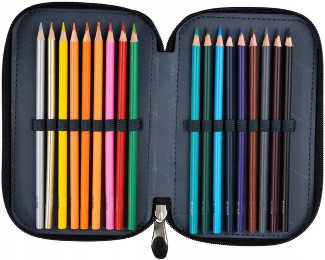 Goldkids - Federmäppchen 3 Fächer - Mäppchen für Mädchen und Jungen - Federmappe 3-Fach Federtasche