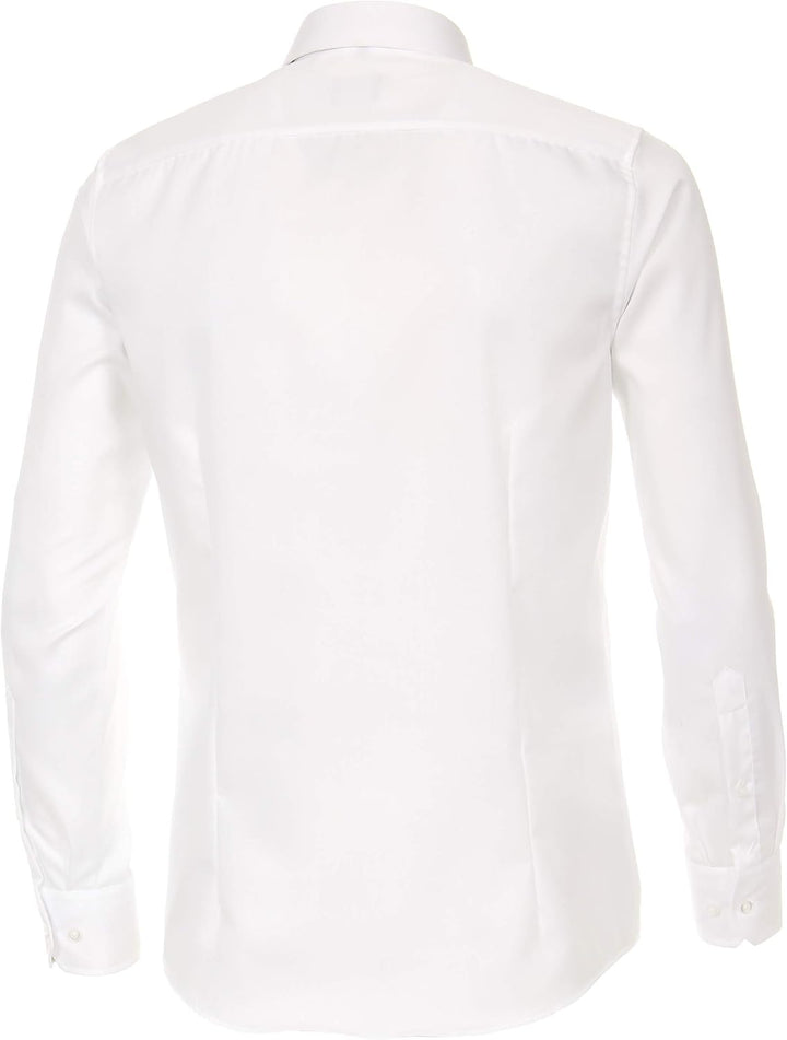Venti Herren Twill Hemd unifarben extra Langer Arm 72cm Modern Fit 45 Extra Tall Weiss, 45 Extra Tal