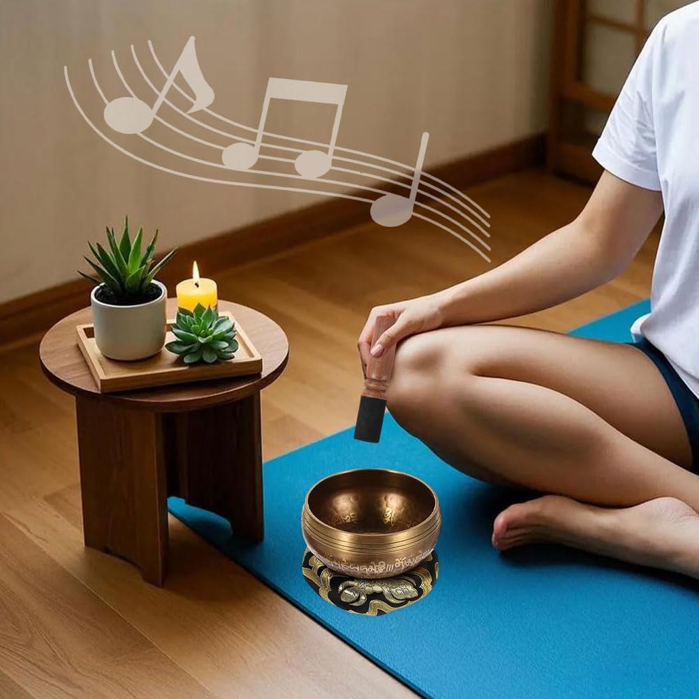 Tibetische Klangschale, Klangschalen Set, Singing Bowl Aus Tibet, Mit Schlägel, Klangschalenkissen U