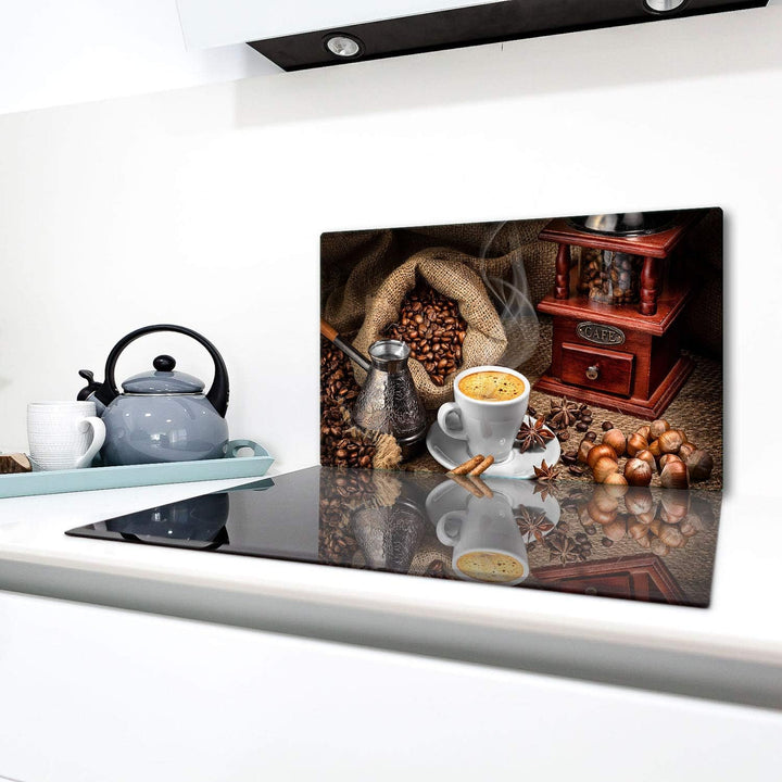 TMK | Herdabdeckplatte 90x52 cm Glas Ceranfeldabdeckung Induktion Herdschutz Spritzschutz Glasplatte