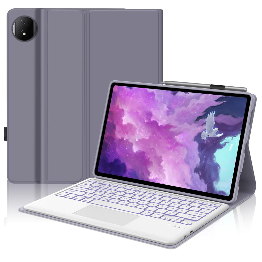 FOGARI Tastatur Hülle für Honor Magic Pad 2 Tablet 12,3 Zoll, Multi Touch Trackpad, 7 Farben Beleuch