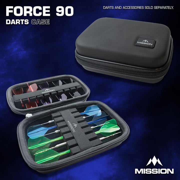 Mission | Force 90 | Eva Case | Schwarz | Starker Schutz | Darttasche/Aufbewahrungsetui