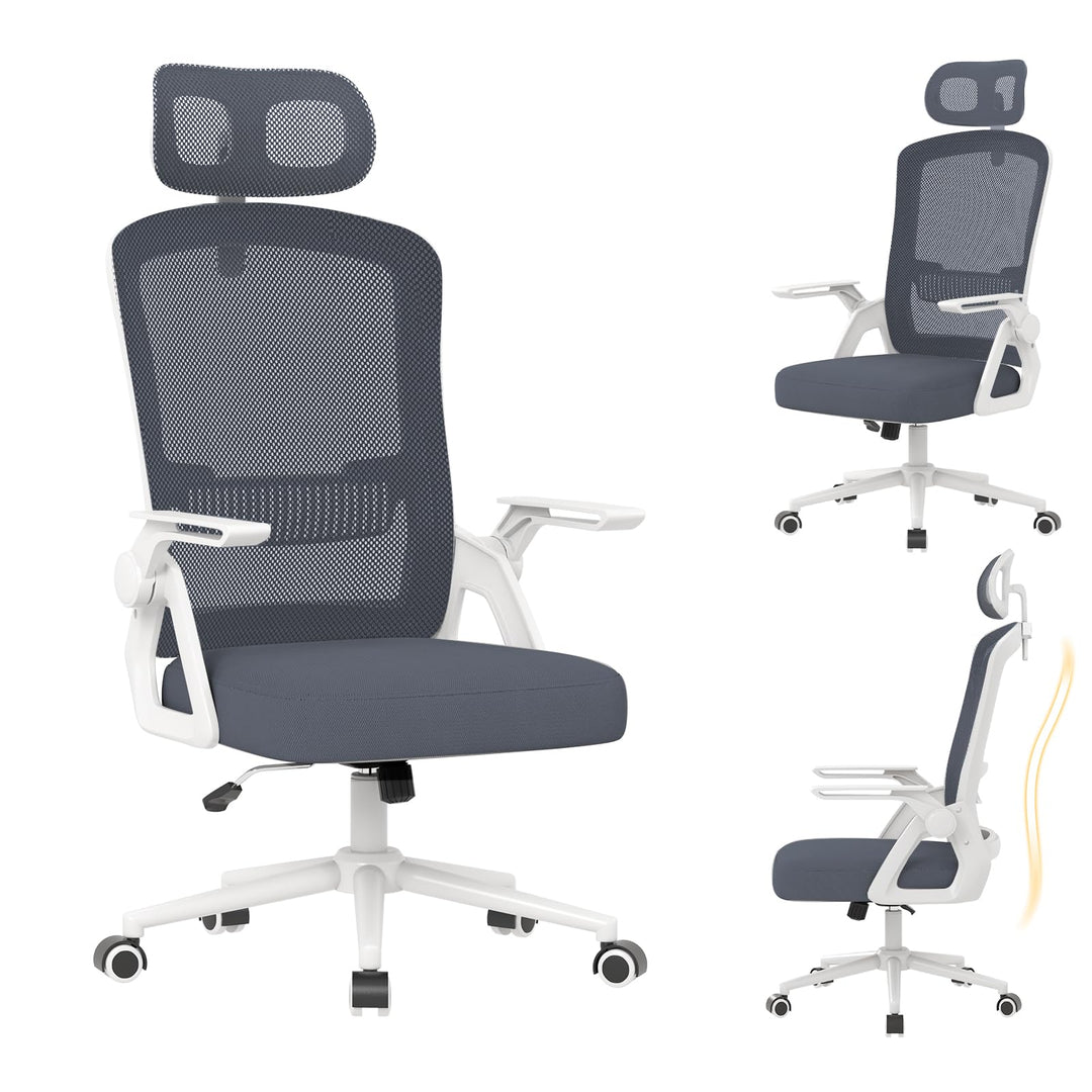 naspaluro Ergonomischer Bürostuhl, Schreibtischstuhl für Homeoffice | Mit Lordosenstütze &amp; verstellb