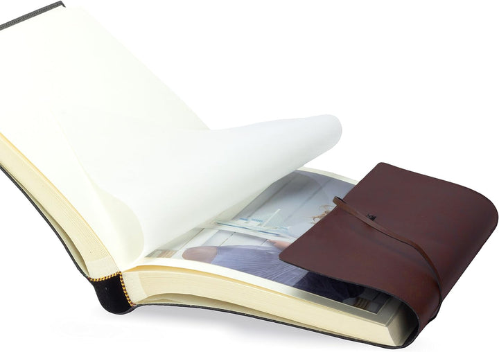 BELCRAFT Vietri Fotoalbum aus recyceltem Leder, Handgearbeitet in klassischem italienischem Stil, Ge