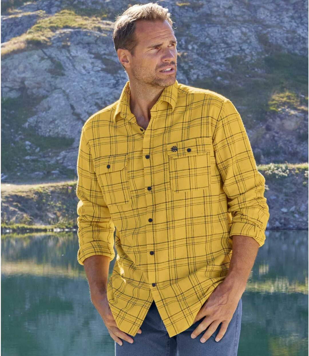 ATLAS FOR MEN - Kariertes Hemd aus Flanell - Langärmelig - Verfügbar in grossen Grössen von M bis 5X