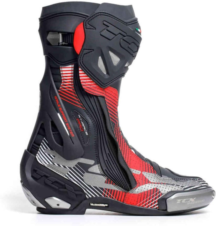 TCX Herren Rt-Race Pro Air Motorcycle Boot 40 EU Schwarz Rot Weiss, 40 EU Schwarz Rot Weiß