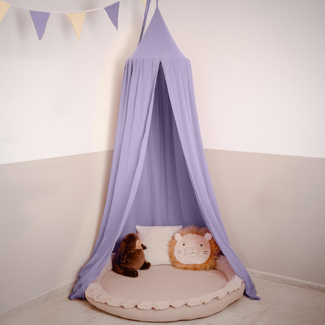 lilimaus Baldachin Kinderzimmer [in 12 Farben] - Betthimmel aus 100% Baumwolle Musselin Handmade für