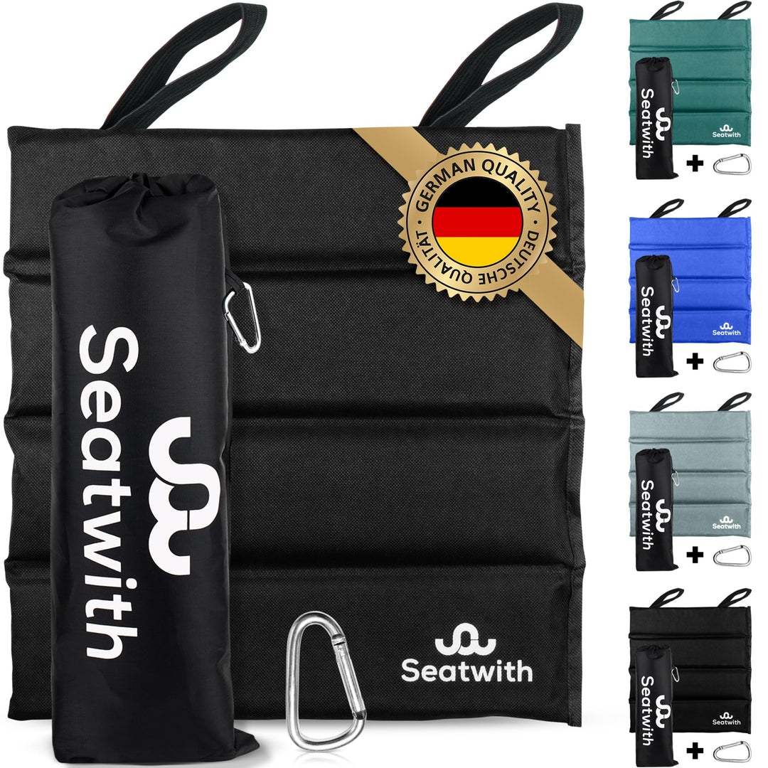 Seatwith Foldable iso seat Cushion Outdoor Sitzmatte (2 Stück) Schwarz, Outdoor Sitzmatte (2 Stück)