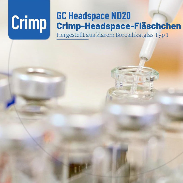 ALWSCI 100 Stücke 20ml Glasfläschchen, Klarglas-Kopfraum HPLC-Fläschchen, Borosilikatglas-Standard-C
