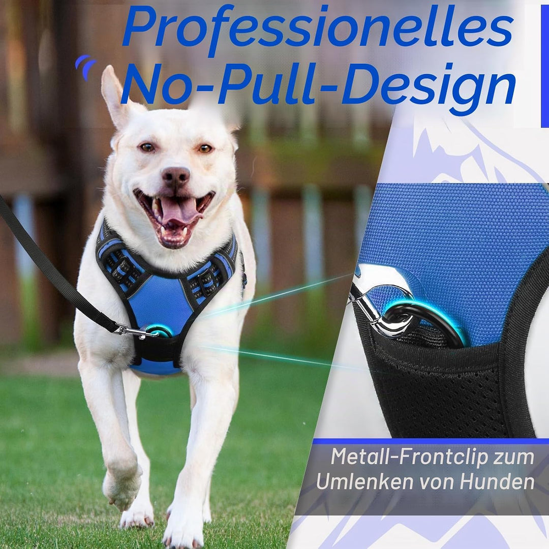 Eagloo Hundegeschirr Kleine Hunde, Anti Zug Hundegeschirr mit Reflexstreifen und Kontrolle, Verstell