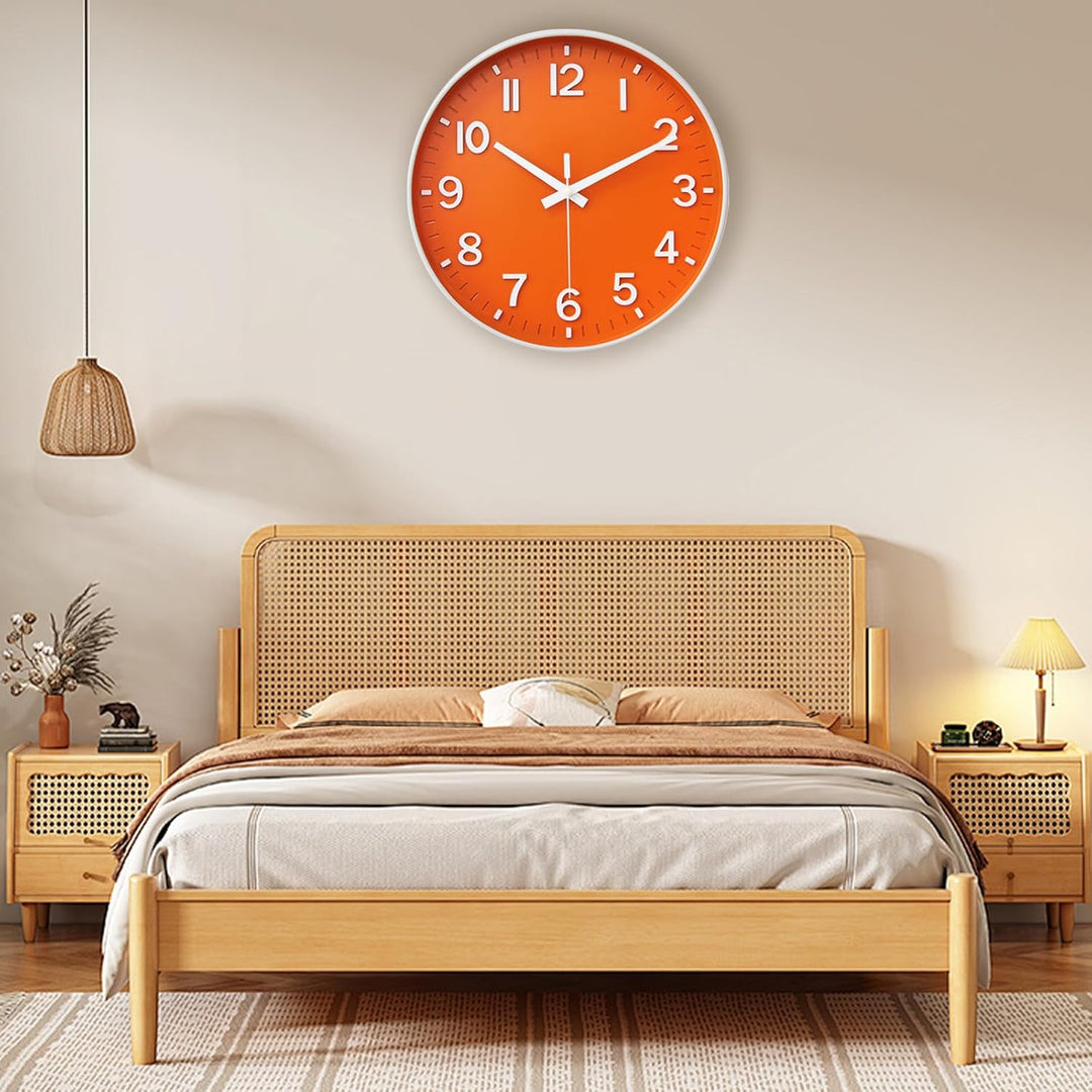HZDHCLH 30cm Lautlos Wanduhr ohne Ticken Schleichende Sekunde mit Arabisch Ziffer für Büro, Klassenz