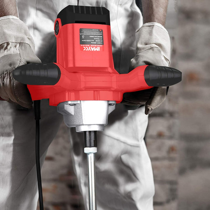 IMAYCC Elektrischer tragbarer Betonmischer, 2100W Mörtelrührer, Einstellbarer M14 Rühreradapter, zum