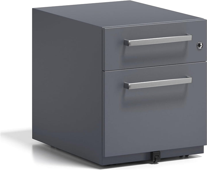 BISLEY Rollcontainer Note mit Griff, 1 Universalschublade, 1 HR-Schublade, Metall, 634 Anthrazitgrau