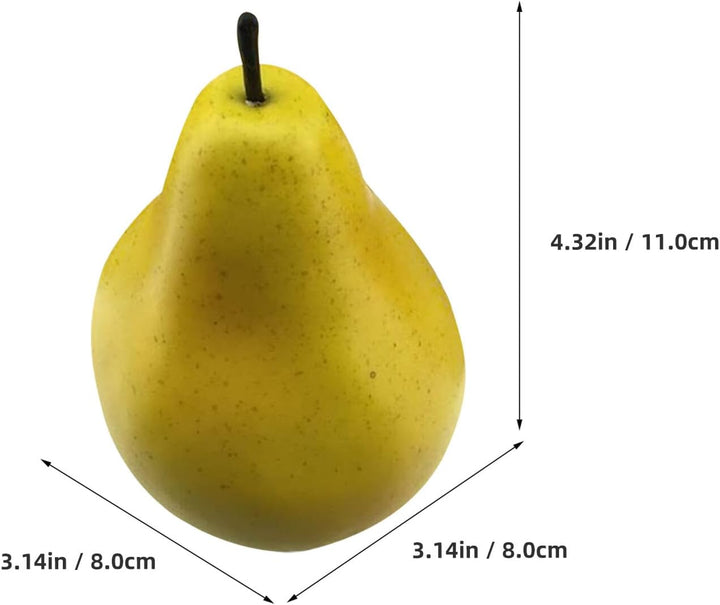 6 Stück Künstliche Birnen Deko 4.33 Zoll Realistische Birnen-Imitat-Dekoration Für Wohnzimmer Kinder