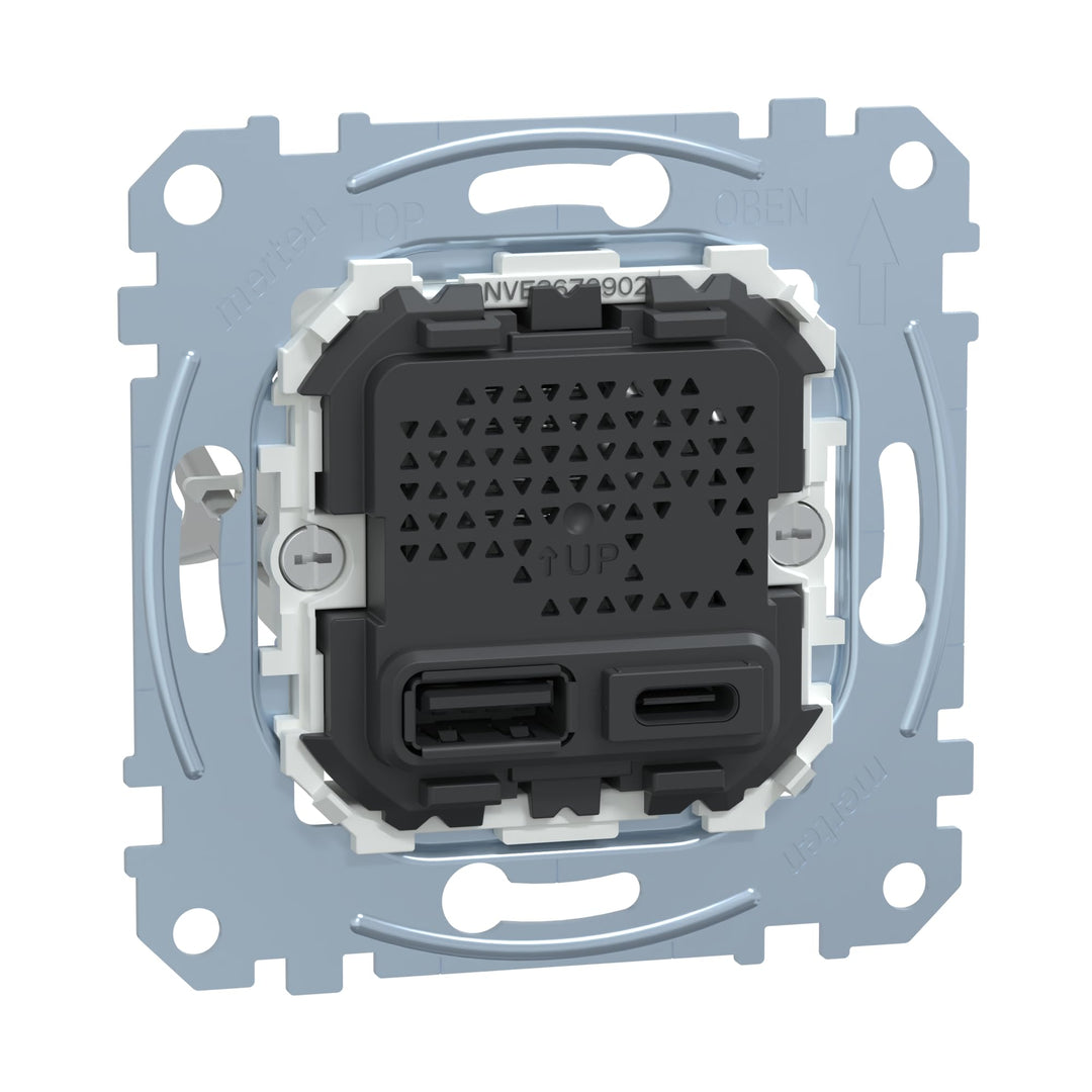 Schneider Electric Merten MEG4366-0110 Unterputz USB Ladestation-Einsatz Typ A+C zum laden Handys, T