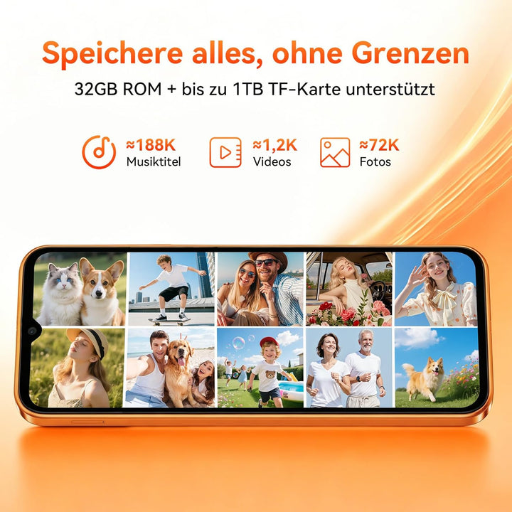 Blackview Wave 10C Handy Ohne Vertrag, 6,88" HD+ IPS Android 16 Smartphone, 16GB+32GB/1TB,32MP+13MP,