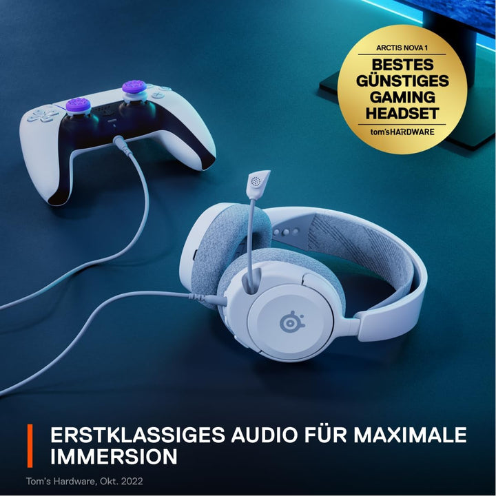 SteelSeries Arctis Nova 1P - Multi-System Gaming-Headset – Hi-Fi-Treiber – 360° Surround-Sound – Mem