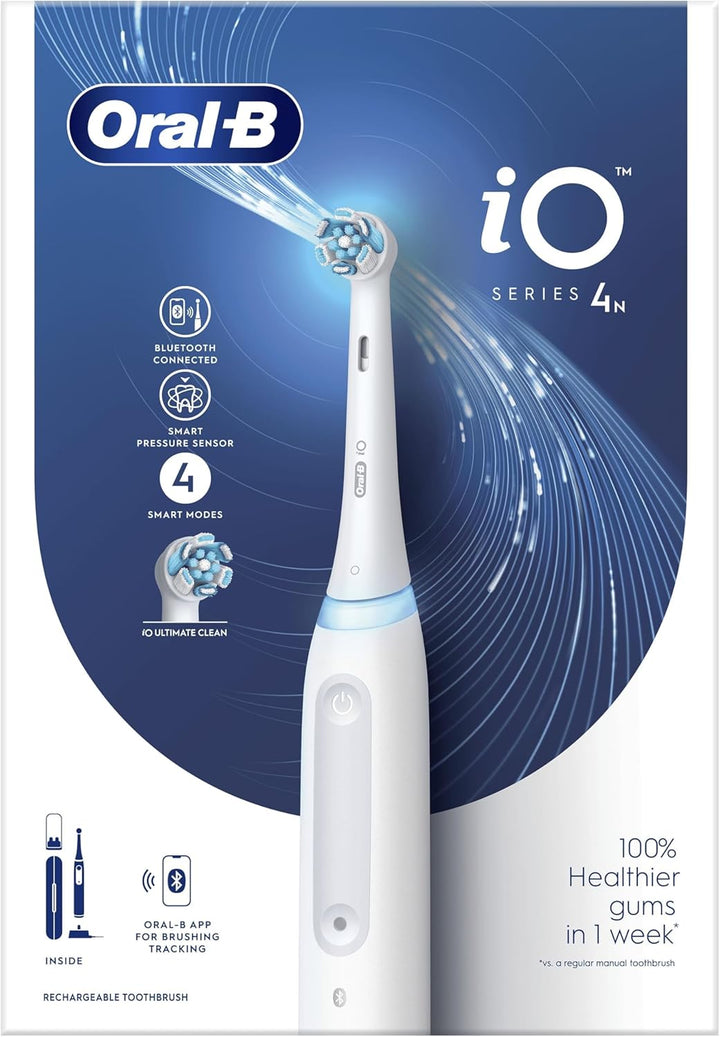 Oral-B iO 4N Elektrische Zahnbürste mit wiederaufladbarem Griff, 1 Kopf und Reisekoffer, entworfen v