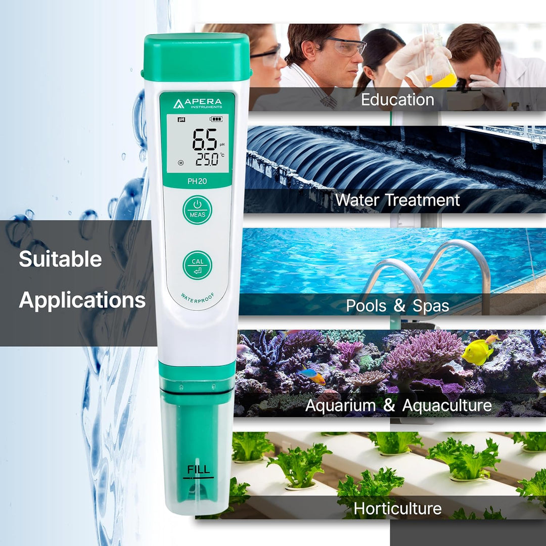 Apera Instruments PH20 pH-Meter, Messgerät im Taschenformat (±0,1 pH-Genauigkeit, 0 -14 pH-Messberei