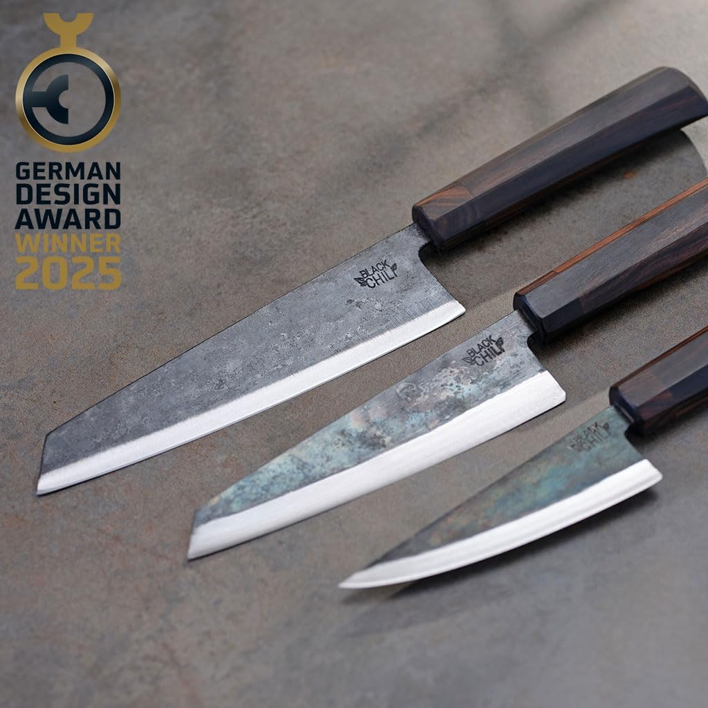 Black Chili MESSER »PIRATENSET« Extrem scharf - Handgeschmiedetes Küchenmesser-Set aus vietnamesisch