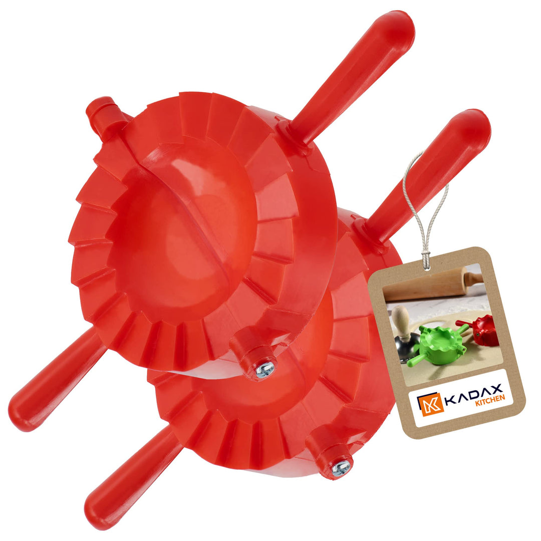KADAX Teigtaschenformer, Rote/Grüne Form für Teigtaschen und Ravioli, Pierogi-Maker, Knödel Ausstech