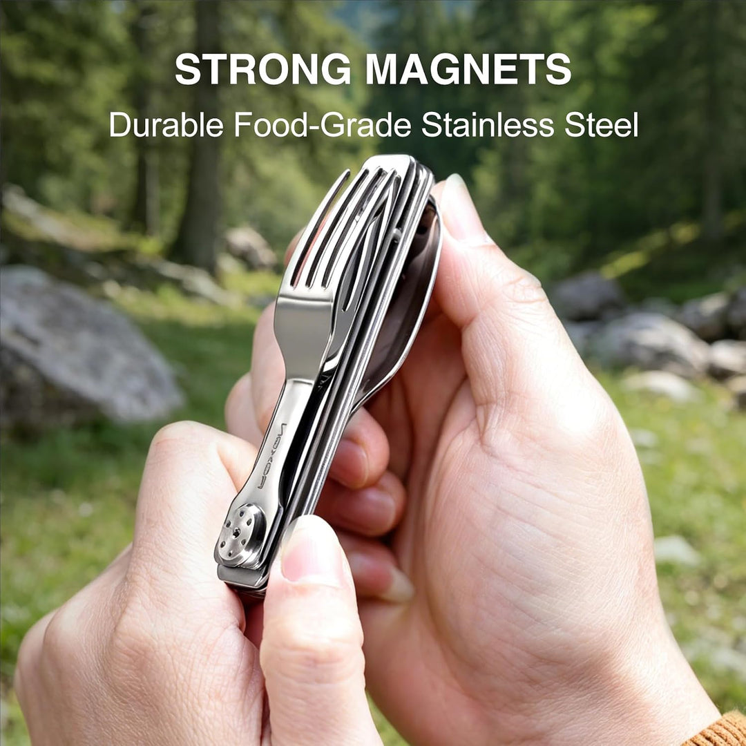 ROXON C1S 3 in 1 Camping Utensils Detachable Cutlery Knife Spoon Frok for Outdoor Camping Hiking, Ed