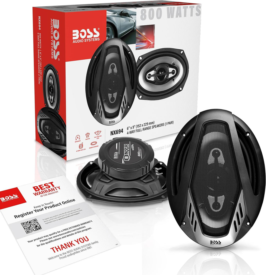 BOSS Audio nx694 15,2 x 22,9 cm Onyx 4 Way Poly spritzgegossener Konus Lautsprecher – Silber 15,2 x