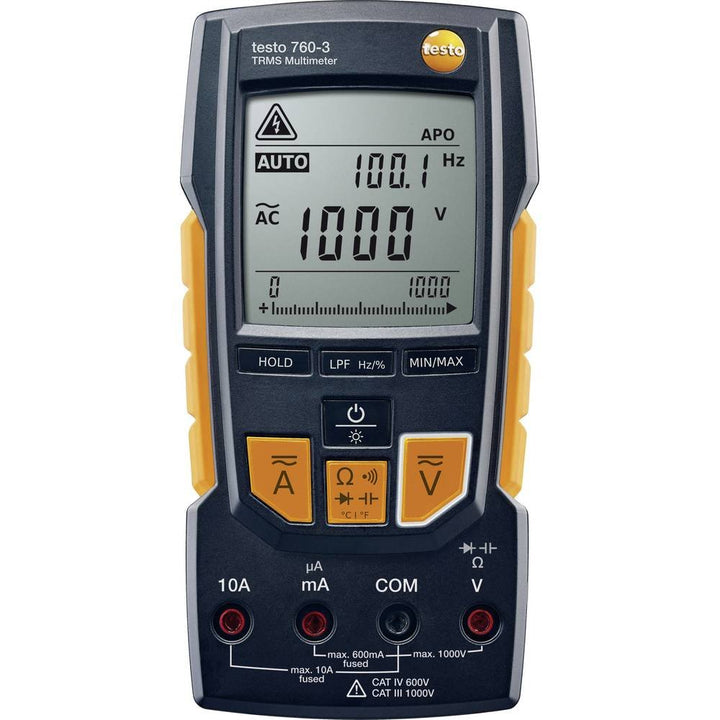 testo - 760-3 - 0590 7603 - Digital-Multimeter zur Messung von Strom, Spannung, Widerstand und viele