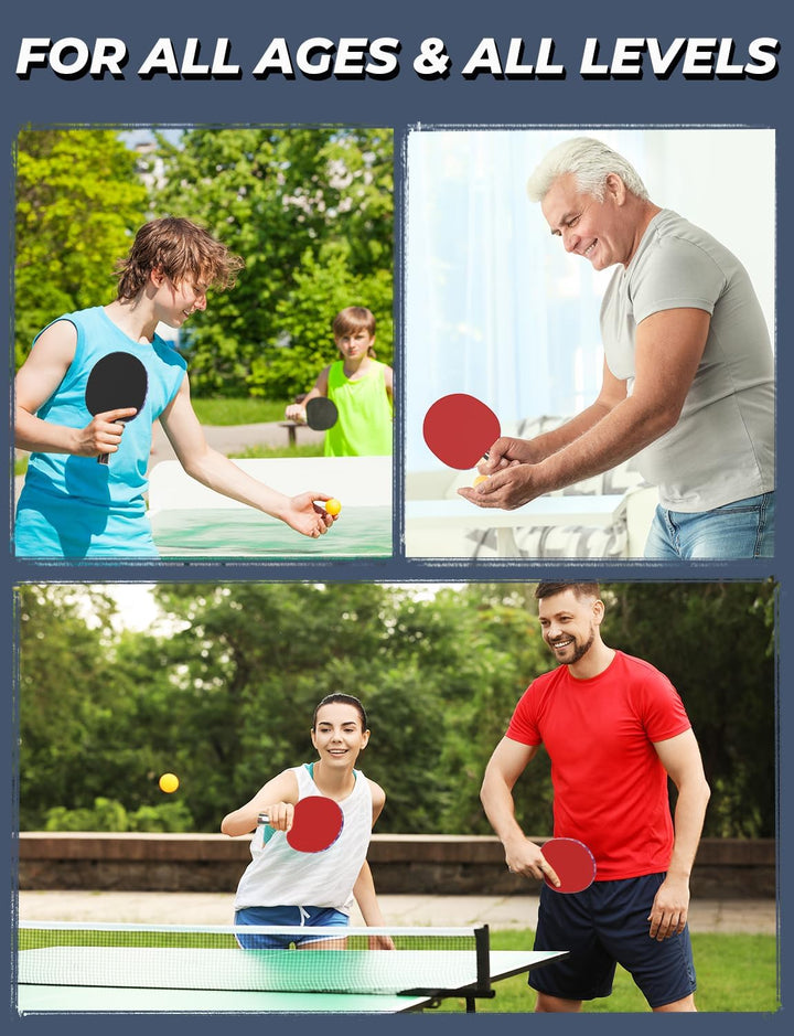 Glymnis Tischtennis-Set Tragbares Ping Pong Bälle Set für Indoor Outdoor Spiel Tischtennis-Training