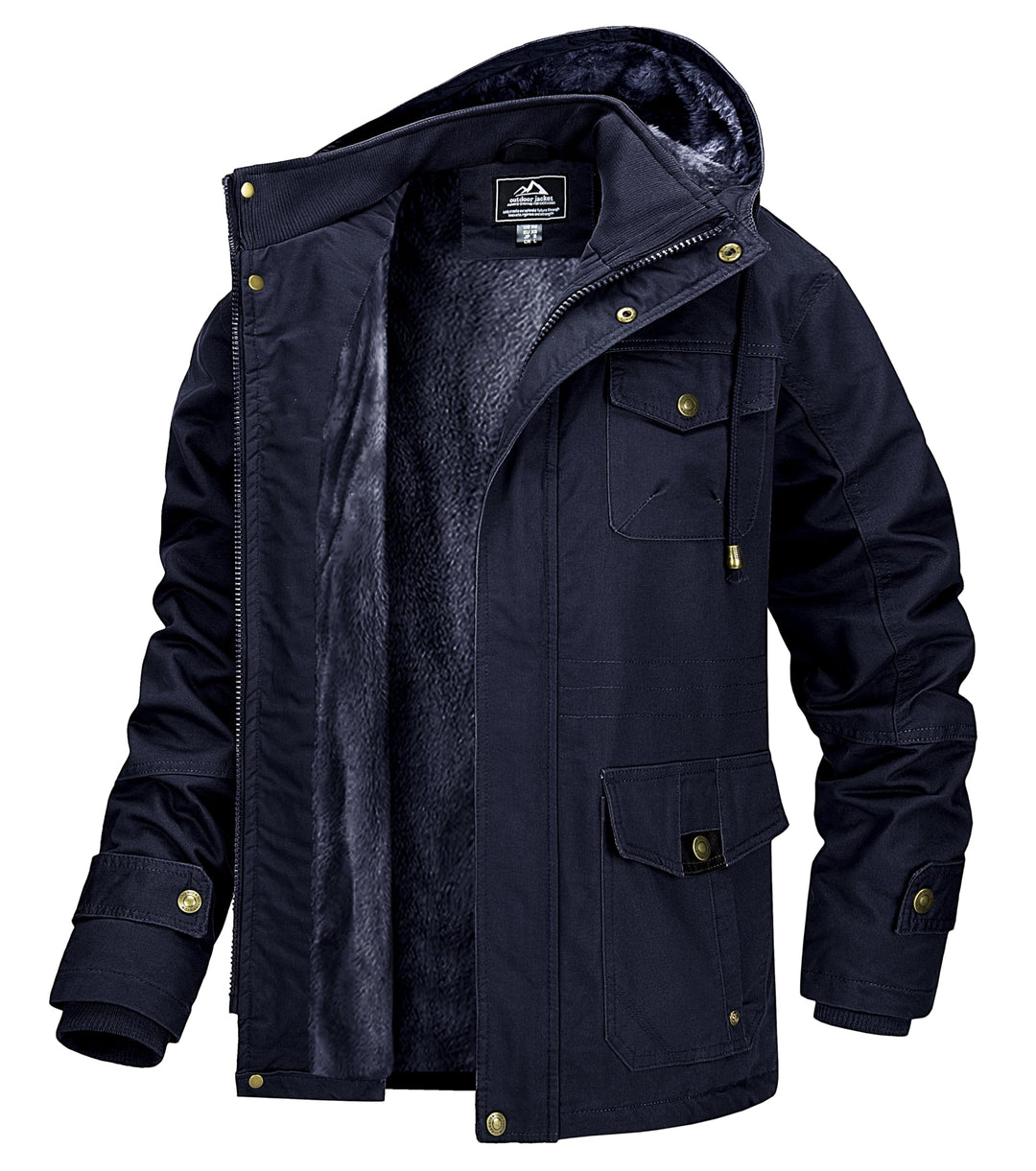 MAGCOMSEN Winterjacke Herren Warm Gefüttert Jacke Fleece Winterparka Winddicht Outdoor Übergangsjack