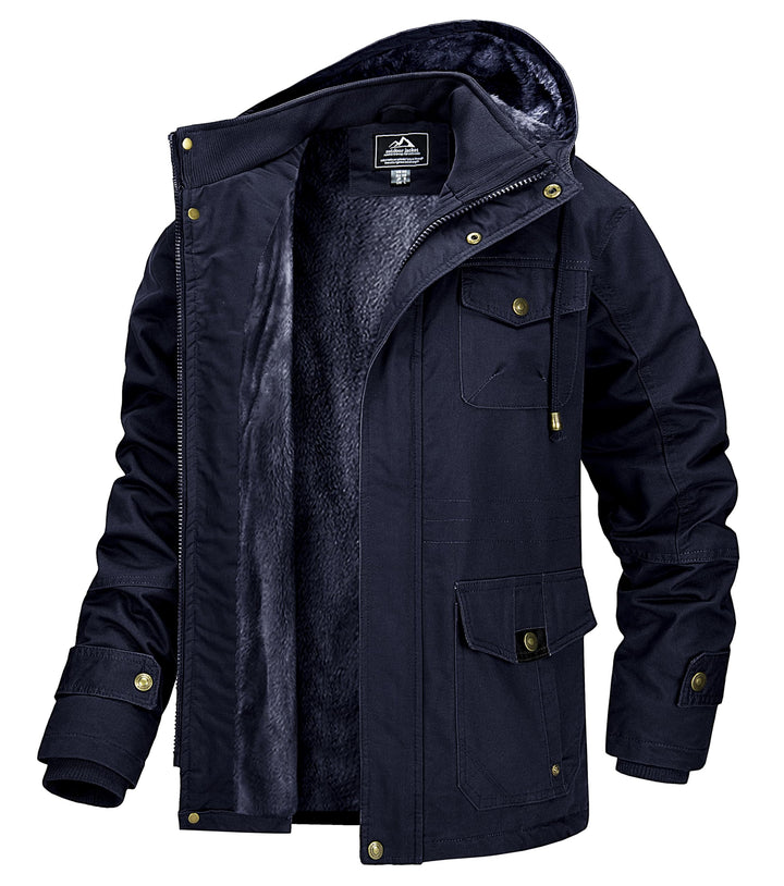 MAGCOMSEN Winterjacke Herren Warm Gefüttert Jacke Fleece Winterparka Winddicht Outdoor Übergangsjack