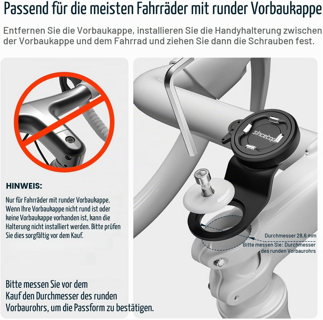 sincetop Fahrrad-Handyhalterung, Mountainbike-Vorbau Handyhalter, universelle Aluminium-Lenkerhalter