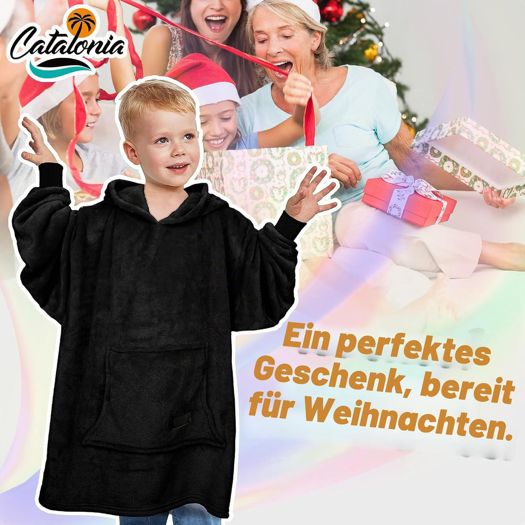 Catalonia Classy Kinder Hoodie Decke, übergrosse Kuschel Hoodie Kinder, Mädchen Jungen Kuschel Fleec
