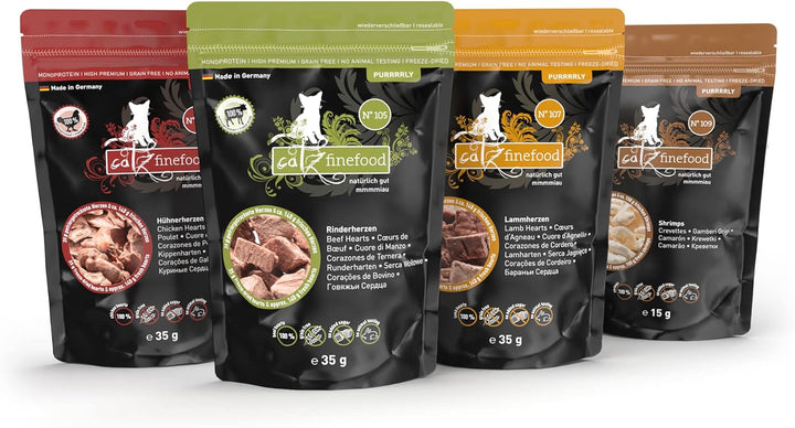 Catz finefood Purrrrly No. 107 Lammherzen, gefriergetrockneter Katzensnack/ Katzenleckerli, 6er Pack