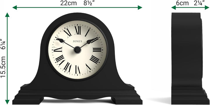 JONES CLOCKS® Speakeasy Kaminuhr – Napoleon-Hutuhr – Traditionelles/Klassisches Design - römische Zi