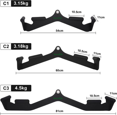 Rudergriff für Kabelmaschinen für zu Hause oder im Fitnessstudio, L