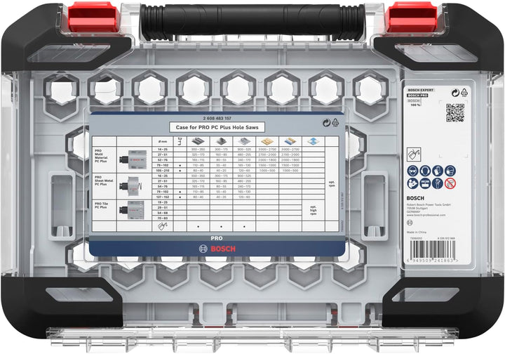 Bosch 1x PRO Empty Case für Power Change Plus Lochsäge-Set (364 x 225,5 mm,) Neue Version, Neue Vers